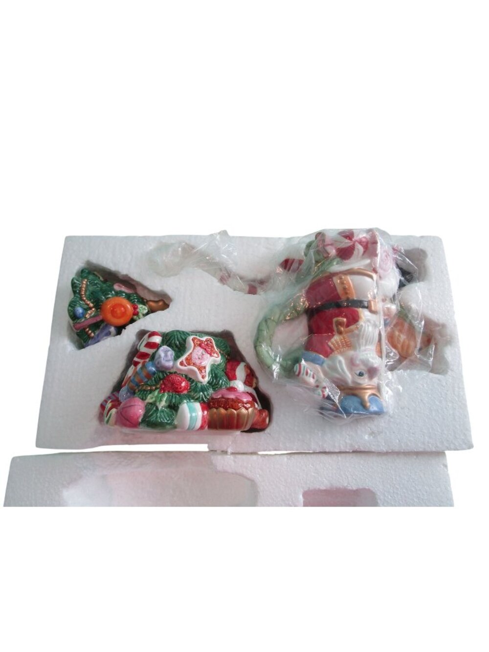 Fitz & Floyd Nutcracker Sweets Sugar & Creamer Set Handcrafted Christmas Decor O